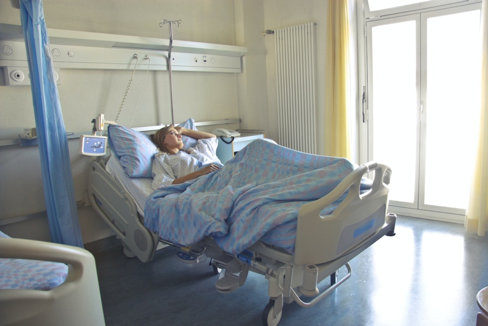 person lying in hospital